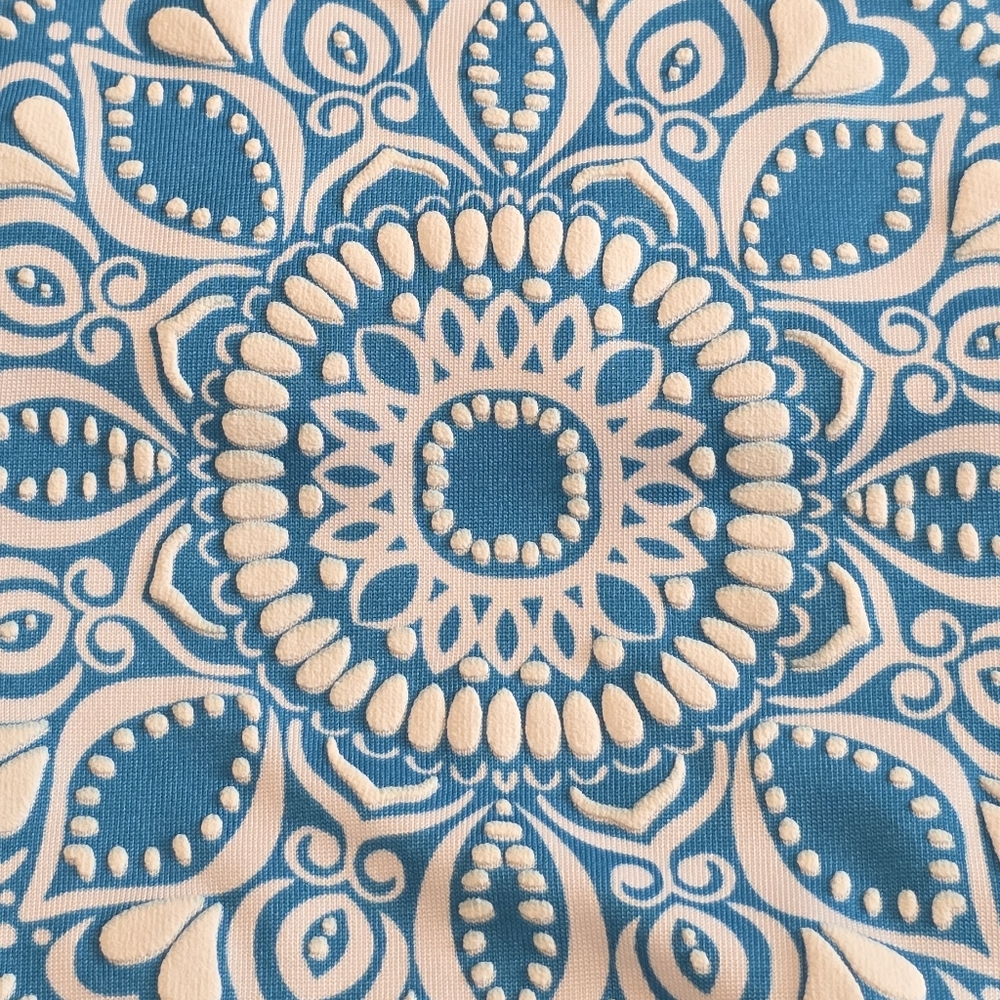 Ruby Rd. Turquoise Medallion Print Split Neck Sho… - image 6